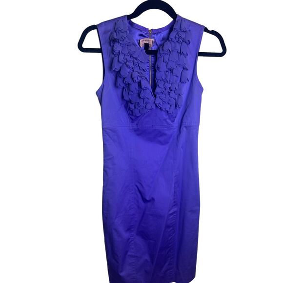 Ted Baker Dress Purple Sheath Business Professional Size 0 Party Bold Neckline - Picture 1 of 8